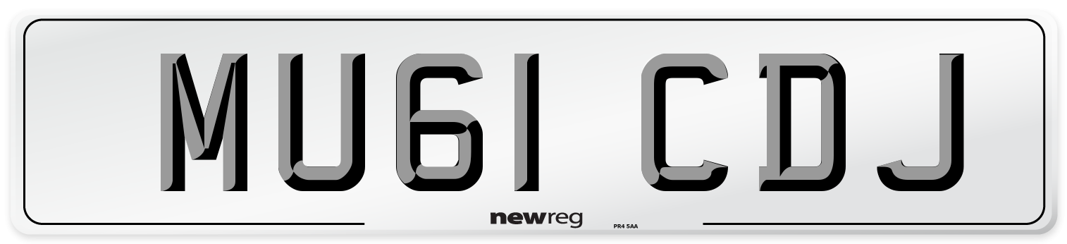 MU61 CDJ Number Plate from New Reg